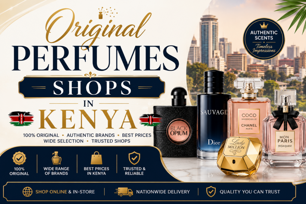 Finding Original perfumes shops in Kenya is one of the most important steps for anyone who wants to buy authentic fragrances that offer excellent quality, impressive longevity, and outstanding value for money. With the growing demand for designer and niche perfumes, many shoppers are searching for Original perfumes shops in Kenya that guarantee genuine products from trusted international and local distributors. Whether you are looking for luxury perfumes, everyday fragrances, gift sets, body mists, or exclusive collections, the best Original perfumes shops in Kenya provide an extensive selection of scents for men and women from some of the world's most recognized fragrance brands. Shopping from reputable Original perfumes shops in Kenya gives customers confidence that they are purchasing authentic perfumes rather than counterfeit or diluted products that fail to deliver the expected scent profile and performance. The leading Original perfumes shops in Kenya stock popular fragrances across different categories, including fresh citrus scents, floral perfumes, woody fragrances, oriental perfumes, gourmand fragrances, aquatic perfumes, and long-lasting eau de parfum collections. Many Original perfumes shops in Kenya also carry exclusive niche perfumes that are difficult to find in ordinary retail stores, making them the preferred destination for fragrance collectors and perfume enthusiasts. Whether you are searching for a signature scent for daily wear, a sophisticated fragrance for business meetings, a romantic perfume for special occasions, or a luxury gift for someone you love, Original perfumes shops in Kenya offer countless options to match every personality, season, and budget. One of the biggest advantages of buying from Original perfumes shops in Kenya is the assurance of authenticity. Reputable retailers work directly with authorized distributors and internationally recognized brands to ensure every bottle is genuine and factory sealed. Customers shopping at Original perfumes shops in Kenya can also benefit from expert recommendations, fragrance consultations, and detailed product descriptions that make choosing the perfect perfume much easier. In addition to authenticity, many Original perfumes shops in Kenya provide competitive pricing, seasonal discounts, loyalty programs, secure payment methods, and convenient nationwide delivery, allowing customers to shop confidently from anywhere in the country. Today's Original perfumes shops in Kenya have expanded beyond traditional physical stores by offering modern online shopping experiences that allow customers to browse hundreds of fragrances, compare prices, read verified customer reviews, and order authentic perfumes with just a few clicks. This convenience has made Original perfumes shops in Kenya increasingly popular among busy professionals, students, and fragrance lovers who prefer shopping online while still receiving genuine products. Many Original perfumes shops in Kenya also provide fast shipping, excellent customer support, flexible return policies, and attractive gift packaging, making them an ideal choice for both personal purchases and special occasions such as birthdays, anniversaries, graduations, weddings, and holiday celebrations. Whether you are purchasing your first designer fragrance or expanding an existing perfume collection, choosing reputable Original perfumes shops in Kenya ensures you receive premium-quality fragrances that perform as expected. From timeless classics to the latest perfume releases, Original perfumes shops in Kenya continue to serve customers seeking authenticity, affordability, and exceptional service. Before making your next purchase, compare the best Original perfumes shops in Kenya based on product variety, customer ratings, pricing, delivery options, and authenticity guarantees. By selecting trusted Original perfumes shops in Kenya, you can enjoy genuine luxury fragrances, long-lasting scents, and a shopping experience that offers peace of mind, excellent value, and complete satisfaction. Whether your preference is designer perfumes, Arabic fragrances, niche collections, celebrity scents, or affordable everyday fragrances, Original perfumes shops in Kenya remain the best destination for discovering authentic perfumes that suit every style, occasion, and budget while helping you avoid counterfeit products and enjoy the true quality of your favorite fragrance brands.