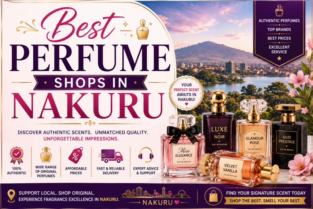 If you're searching for the Best Perfume Shops in Nakuru, finding a retailer that offers authentic fragrances, competitive prices, and exceptional customer service should be your top priority. The Best Perfume Shops in Nakuru provide a carefully curated selection of original perfumes from leading international and niche fragrance brands, making it easy for customers to discover scents that match their personality, lifestyle, and budget. Whether you're looking for a luxury designer perfume, a long-lasting everyday fragrance, an elegant gift set, or a unique niche scent, the Best Perfume Shops in Nakuru stock a wide variety of options for both men and women. From fresh citrus and aquatic fragrances to floral, woody, oriental, and gourmand perfumes, shoppers can explore an extensive collection designed to suit every occasion, season, and preference. One of the main reasons customers choose the Best Perfume Shops in Nakuru is the assurance of authenticity. Reputable perfume retailers work with authorized distributors and trusted suppliers to ensure every bottle is genuine, factory sealed, and manufactured to the highest quality standards. Purchasing from the Best Perfume Shops in Nakuru gives buyers confidence that they are investing in authentic fragrances with excellent longevity, balanced scent compositions, and premium packaging. This is especially important in today's market, where counterfeit perfumes have become increasingly common. By shopping at trusted stores, customers can enjoy the true fragrance experience while avoiding imitation products that often disappoint in both quality and performance. The Best Perfume Shops in Nakuru cater to a diverse range of customers, including professionals, students, business owners, fragrance collectors, and anyone looking to elevate their personal style with a memorable scent. Whether you prefer timeless classics or the latest perfume releases, these stores regularly update their inventory with new arrivals from globally recognized fragrance houses. Many of the Best Perfume Shops in Nakuru also stock Arabic perfumes, niche fragrances, celebrity perfumes, unisex scents, and exclusive collections that are difficult to find in ordinary retail stores. This wide selection ensures that every customer can find a fragrance that perfectly reflects their personality and complements different occasions, from everyday wear and office meetings to weddings, celebrations, and evening events. Another advantage of shopping at the Best Perfume Shops in Nakuru is the knowledgeable customer service provided by fragrance specialists. Choosing a perfume can be a personal experience, and expert guidance helps customers identify scents that align with their preferences, skin chemistry, and lifestyle. The Best Perfume Shops in Nakuru often provide personalized recommendations, fragrance sampling, and detailed product information to make the shopping experience more enjoyable and informed. Whether you are buying your first designer perfume or expanding an existing collection, professional advice can help you make the right choice while discovering new fragrance families and brands. In addition to offering authentic products, the Best Perfume Shops in Nakuru have embraced modern shopping convenience by providing online ordering, secure payment options, and reliable delivery services. Customers can browse hundreds of perfumes from the comfort of their homes, compare prices, read verified customer reviews, and order original fragrances with just a few clicks. Many stores also offer attractive gift wrapping, loyalty rewards, seasonal discounts, and exclusive promotions that make premium perfumes more affordable throughout the year. These added benefits have made the Best Perfume Shops in Nakuru a preferred destination for customers seeking both convenience and value. Whether you're searching for an everyday signature scent, a sophisticated fragrance for formal occasions, a thoughtful birthday or anniversary gift, or a luxury perfume to add to your personal collection, the Best Perfume Shops in Nakuru offer products that suit every style and budget. Their commitment to authenticity, customer satisfaction, and product quality has earned them the trust of fragrance lovers throughout Nakuru and beyond. Before making your next purchase, take time to compare the Best Perfume Shops in Nakuru based on their product selection, customer reviews, pricing, delivery options, and after-sales support. By choosing one of the Best Perfume Shops in Nakuru, you can enjoy genuine fragrances, excellent service, competitive prices, and a seamless shopping experience that helps you find the perfect perfume for every occasion while ensuring lasting value and complete peace of mind